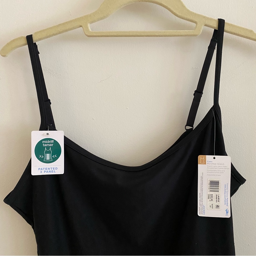 NWT Jockey black midriff tamer tank top. Size L. - Picture 2 of 6